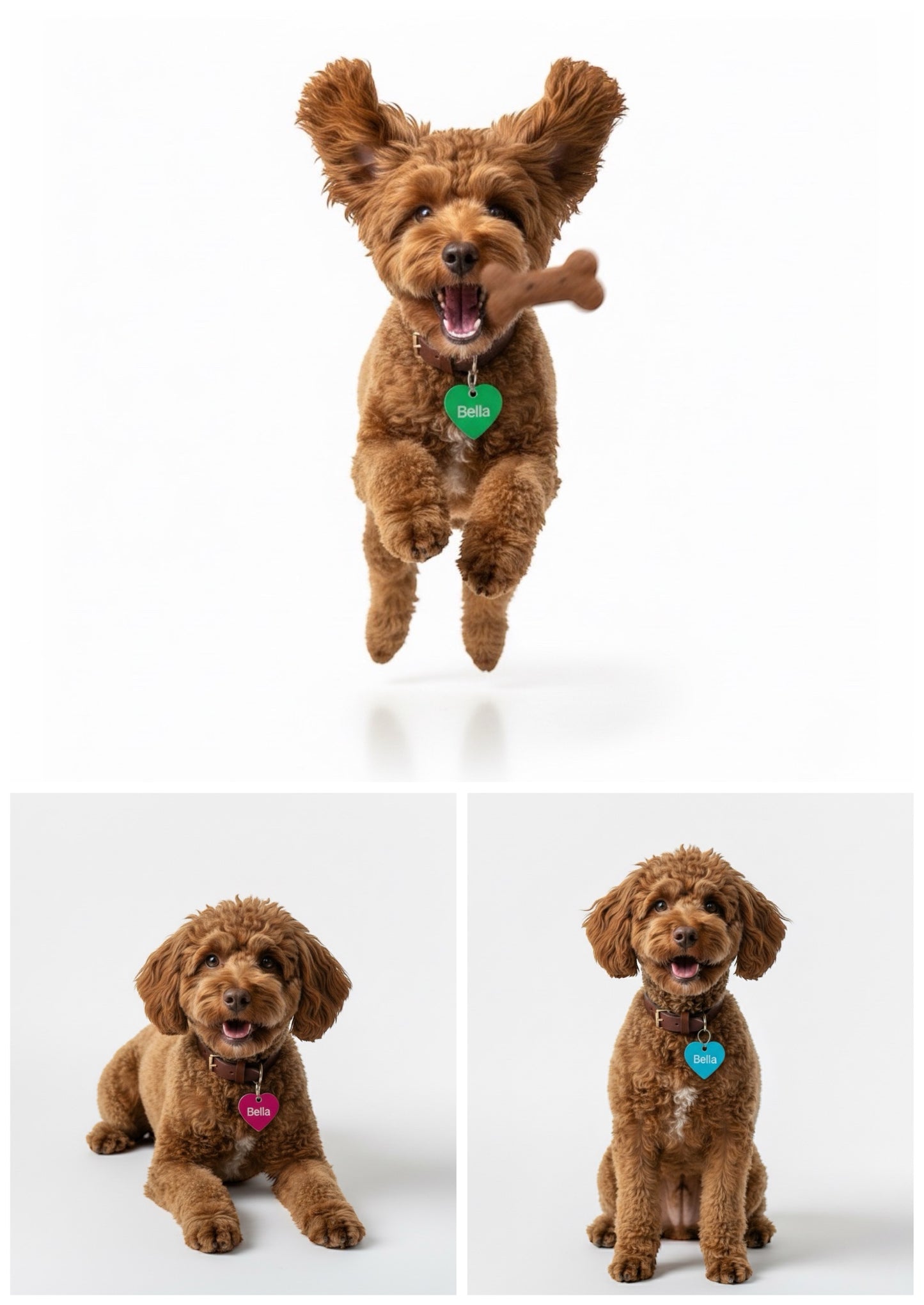 Hundemarke Sternform aus Aluminium personalisieren in 10 Farben - Leicht XL