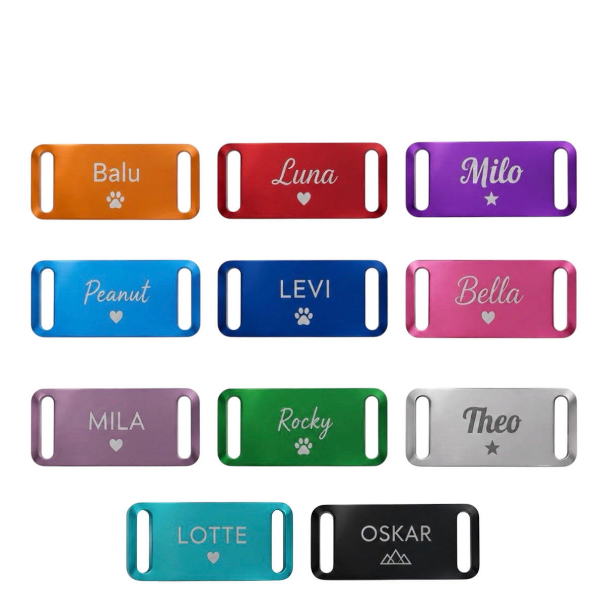 Halsband Marke aus Aluminium in 10 Farben