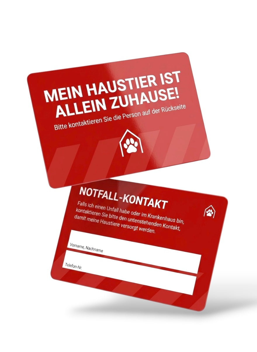 Notfallkarte Haustierbesitzer aus PVC Plastik