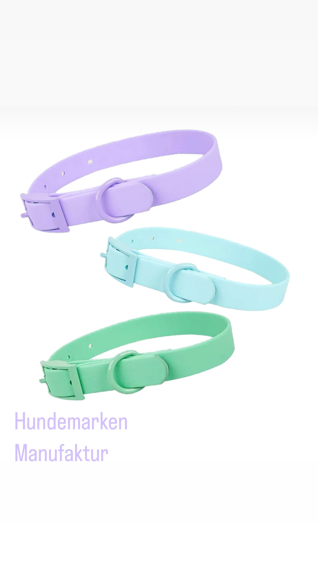 Pastell Halsbänder und Leinen mit Wunschgravur