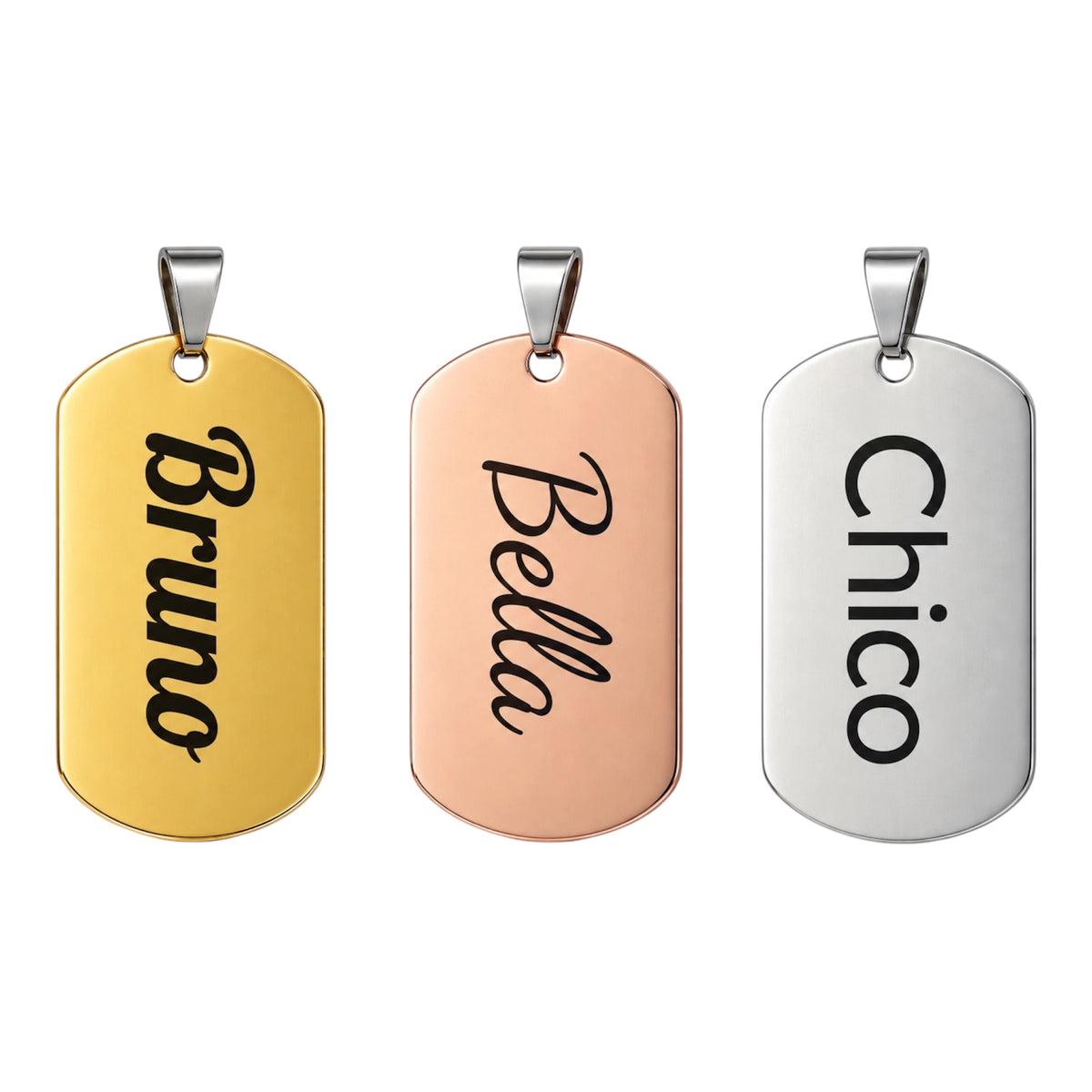 Edelstahl US Army Erkennungsmarke Hundemarke personalisiert Silber, Gold & Rosé Gold Rostfrei
