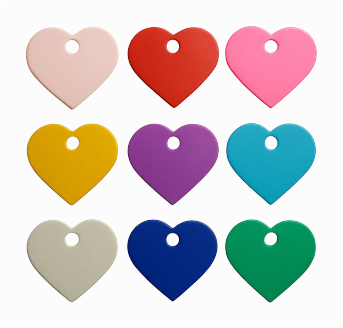 Aluminium Hundemarke in Herzform mit beidseitiger Gravur: Name des Hundes und Adresse und Telefonnummer