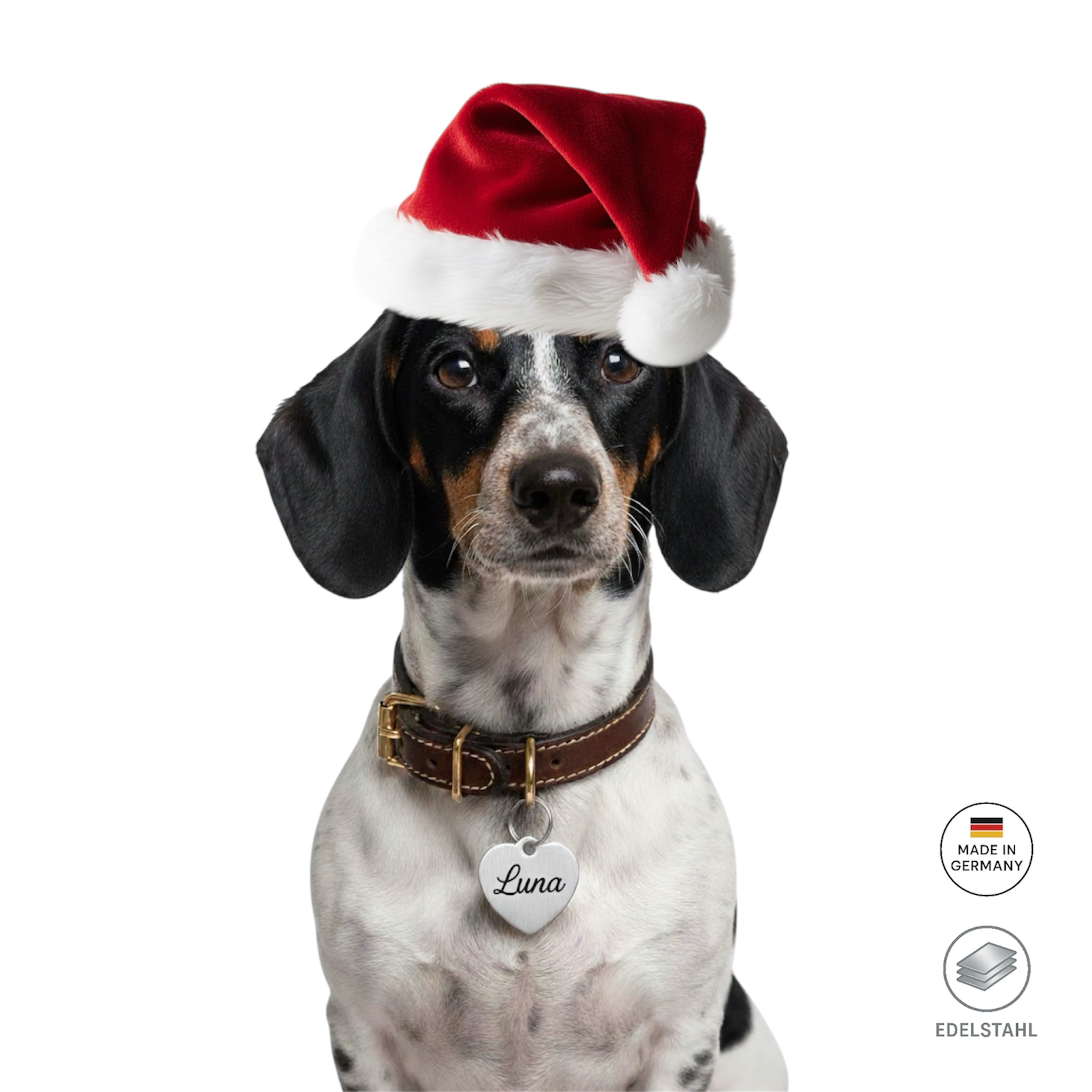 Personalisierte Hundemarke Edelstahl Herz Form 3 Farben