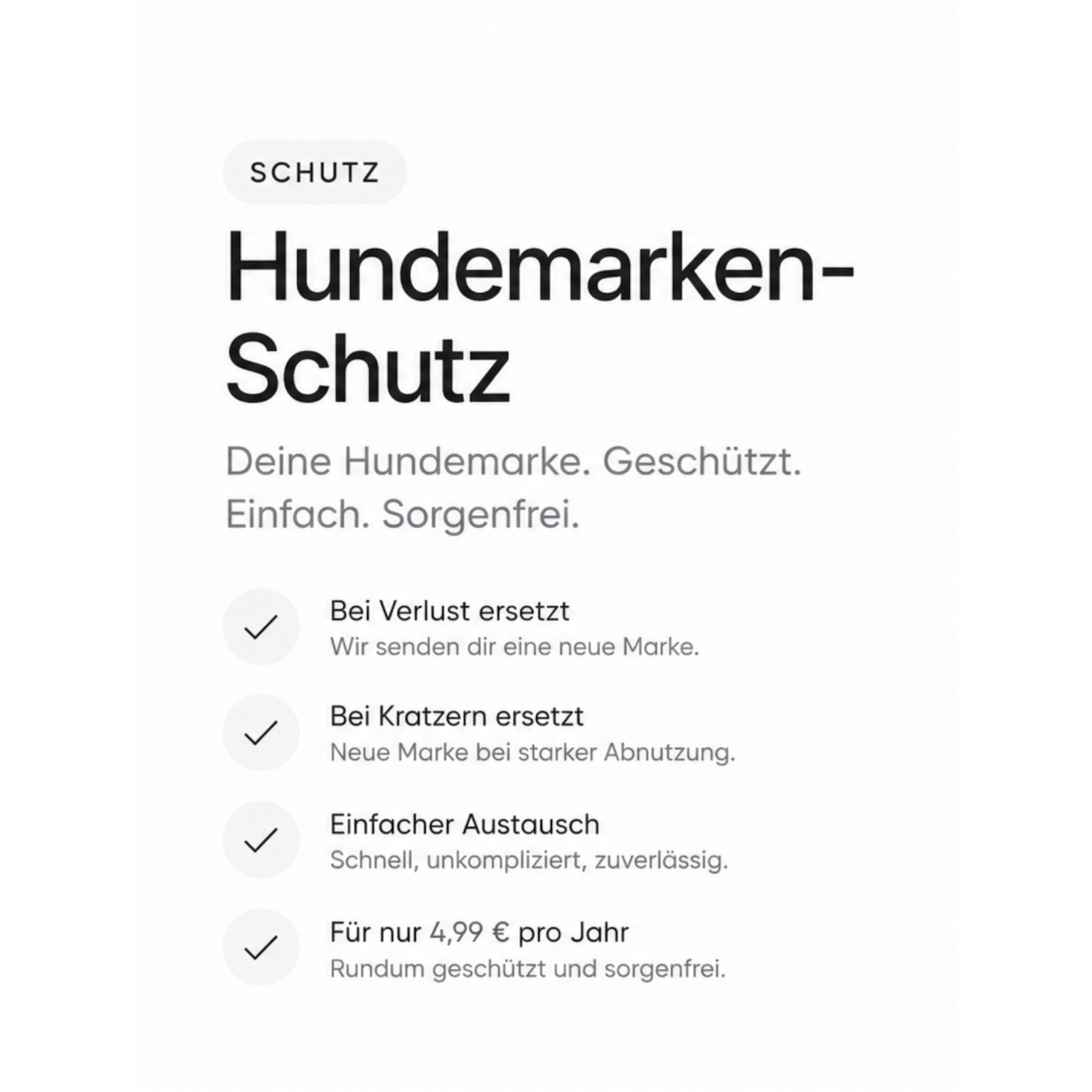 Hundemarken-Schutz für Aluminium