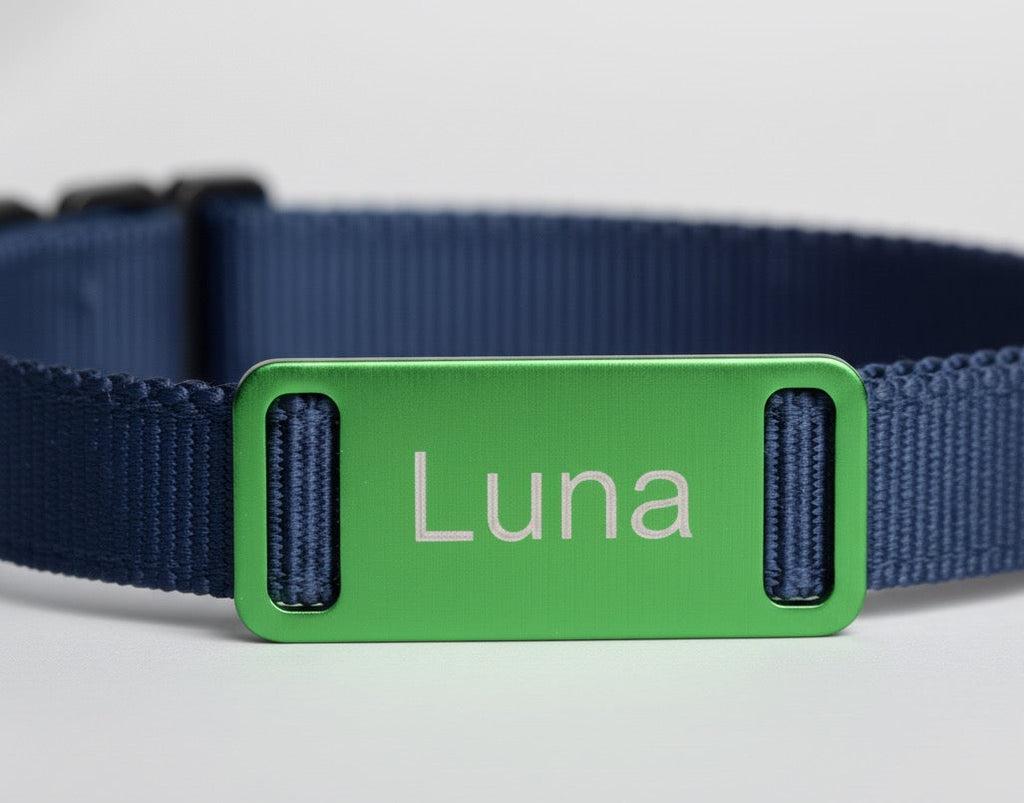 Halsband Marke Aluminium in 10 Farben -