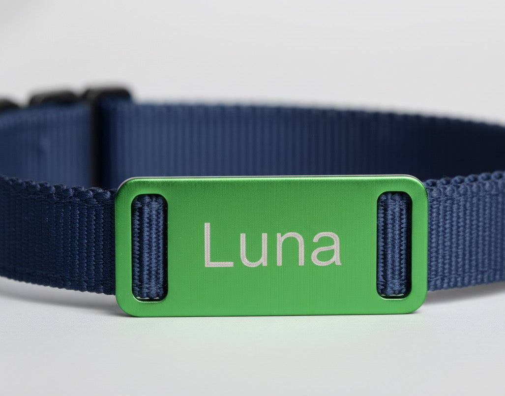 Halsband Marke Aluminium in 10 Farben -