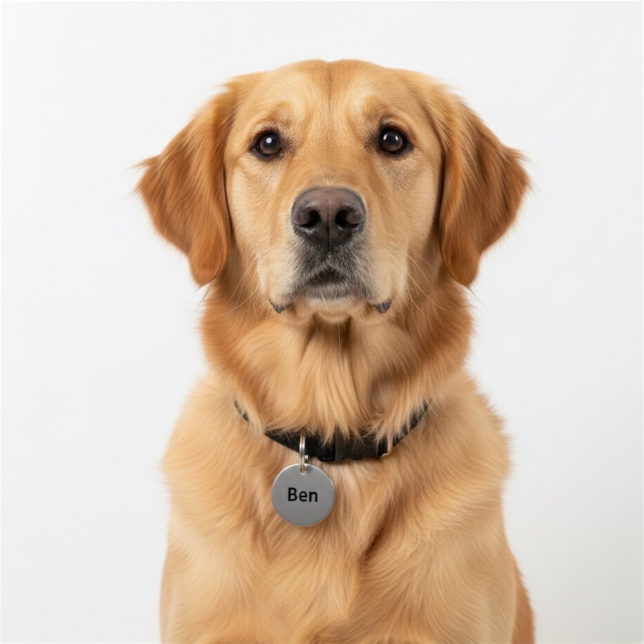 Matte Personalisierte runde Hundemarke mit Gravur - Silber