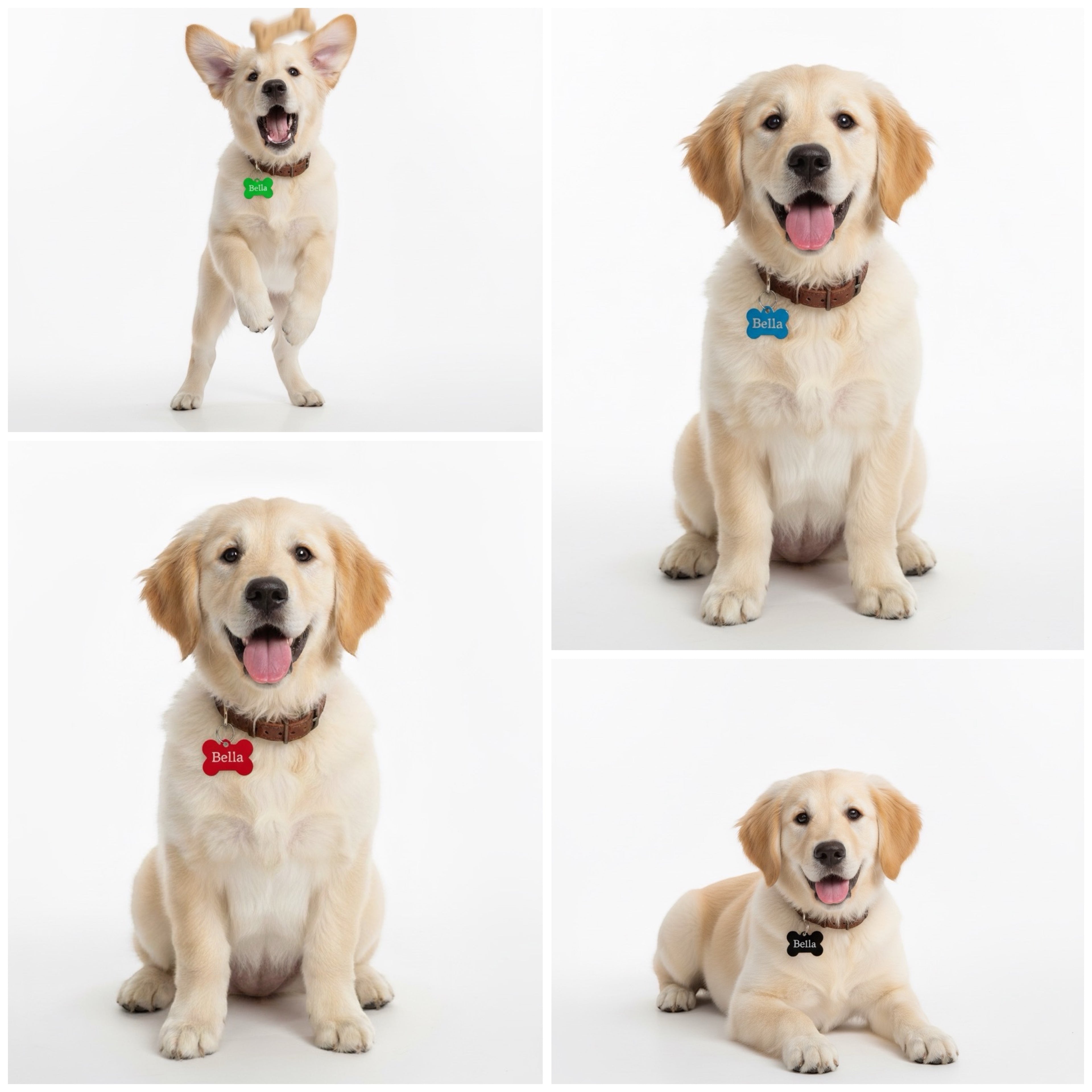 3 Aluminium Hundemarken + kostenlose Befestigungsringe