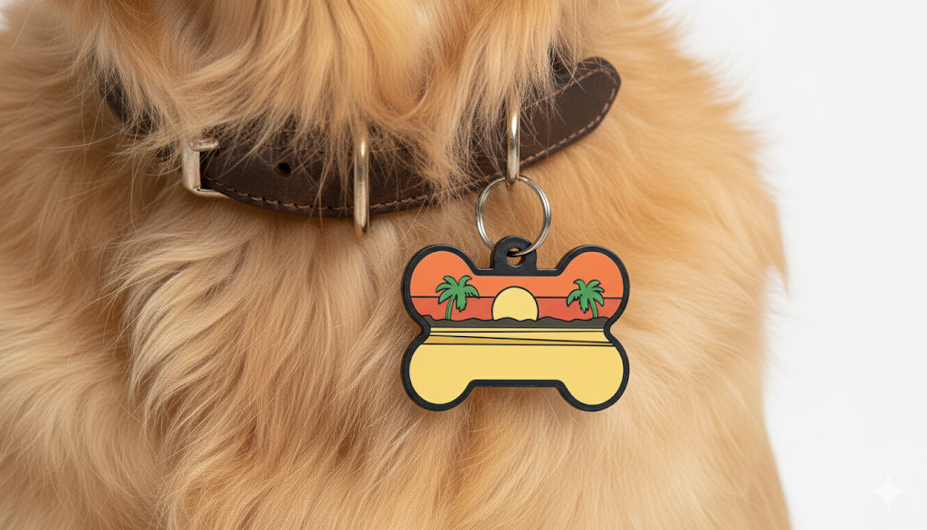 Silikon-Hundemarke - Sunset Glow Designs Limited Edition Geräuschlos