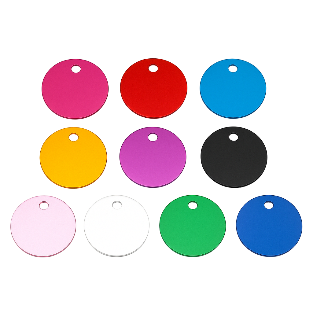 Hundemarke mit Gravur Rund Aluminium