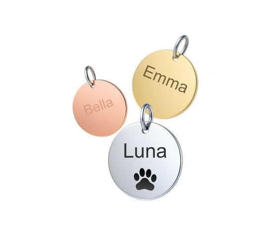 Personalisierte Hundemarke Edelstahl Kreis Gravur & Wasserfest SALE