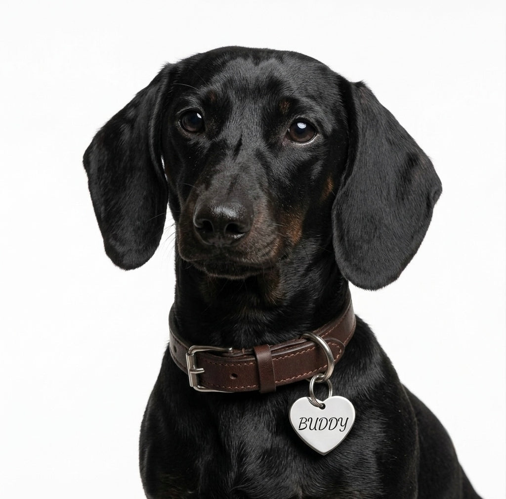 Personalisierte Hundemarke Edelstahl Herz Form 3 Farben
