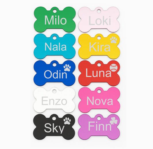 Hundemarke Knochenform 10 Farben