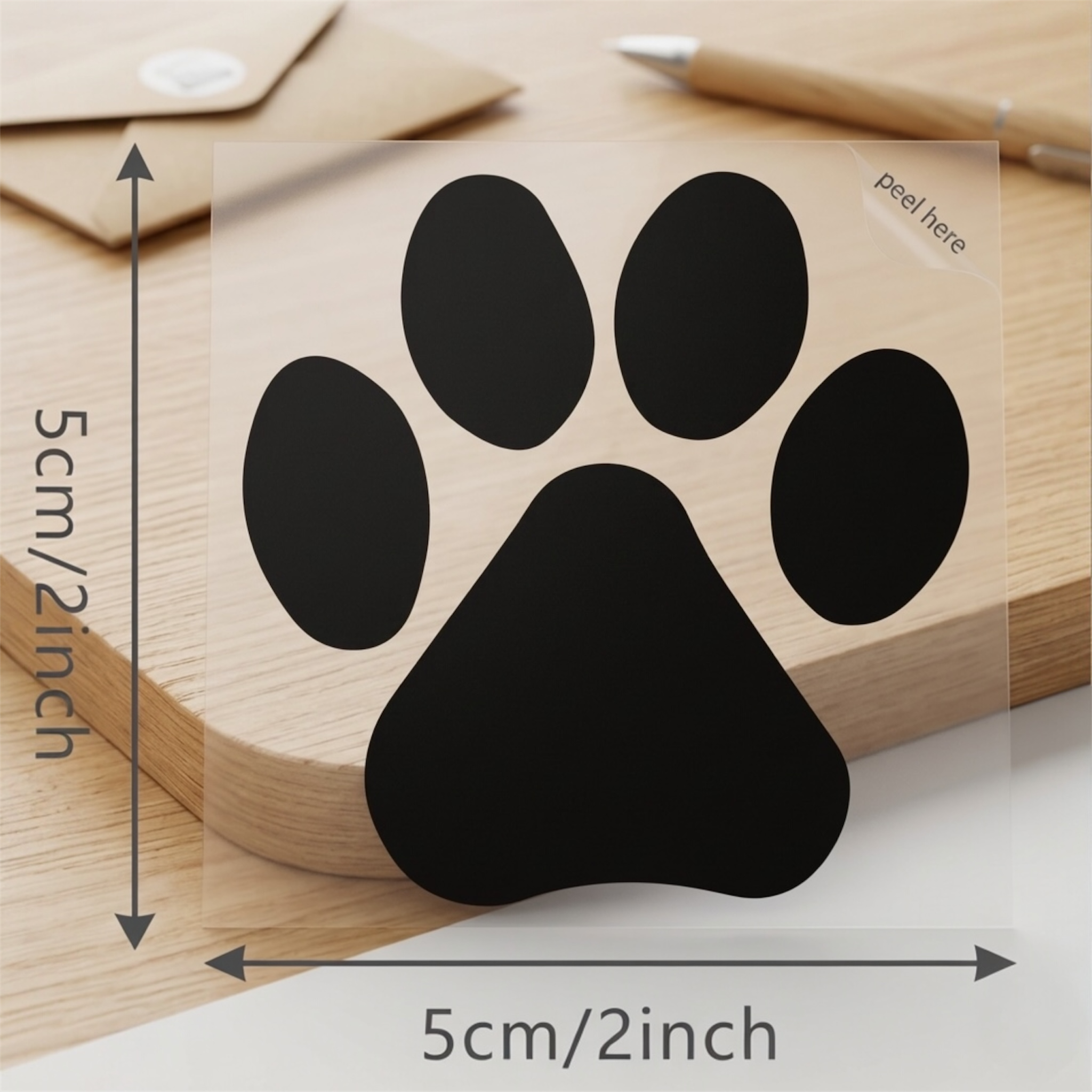 Pfoten Aufkleber Schwarz 5x5 cm – Hochwertiger Hunde Sticker | Wetterfest & Kratzfest