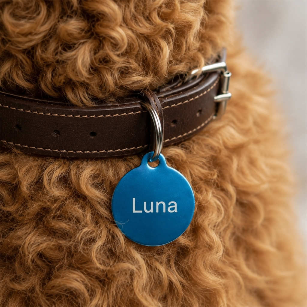 Hundemarke für Große Hunde XL Aluminium Hundemarke inklusive Gravur Kreisförmig 10 Farben