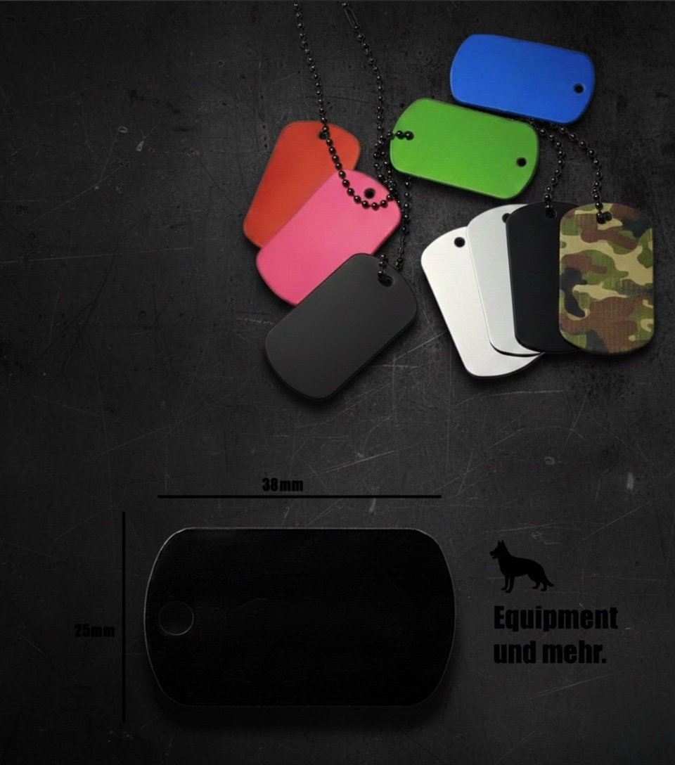US Army Militär Erkennungsmarke Hundemarke aus Aluminium – Leicht, Robust & und personalisiert