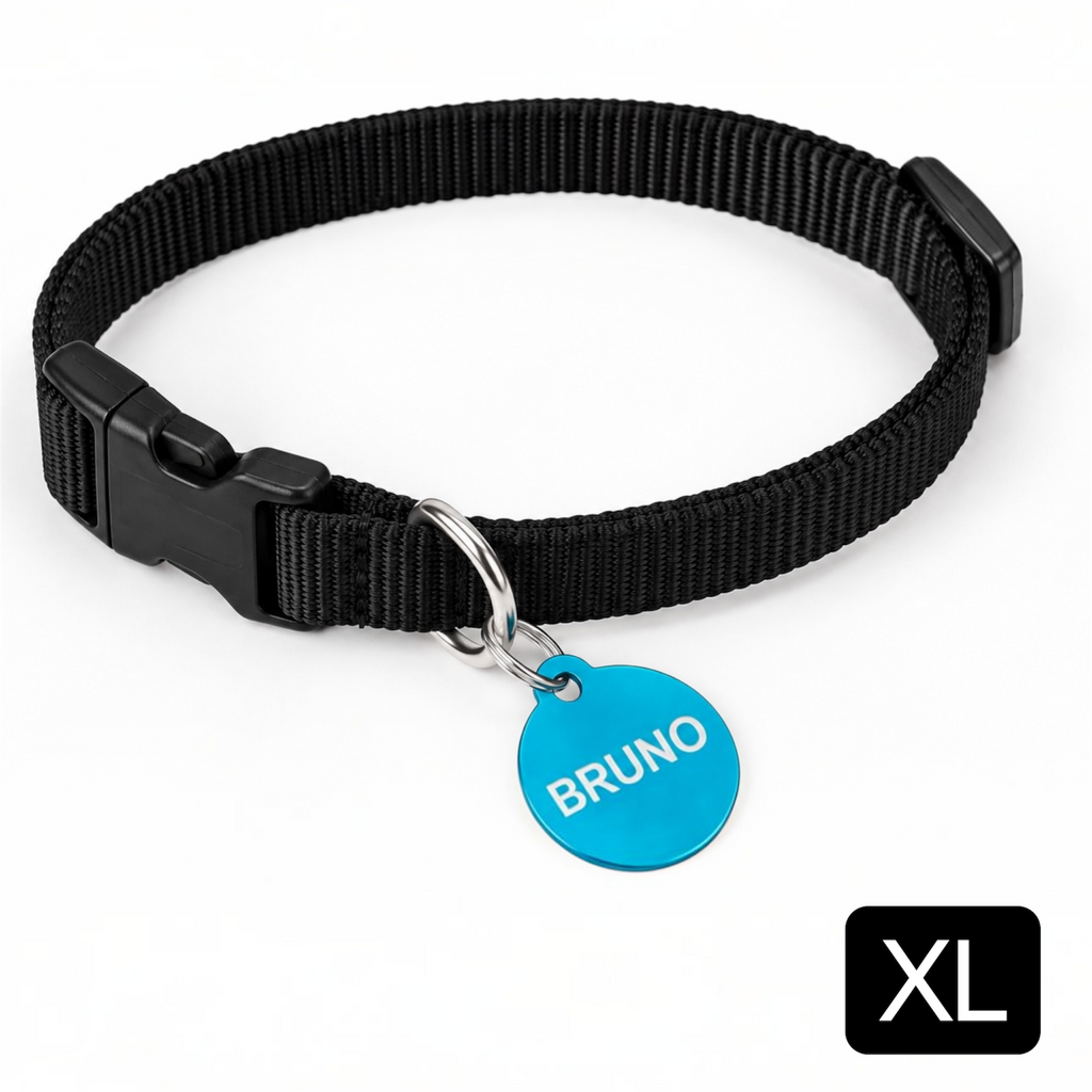 XL Aluminium Hundemarke für große Hunde 3,5x3,5cm groß inklusive Gravur. Hundemarke mit Gravur. Hergestellt in Deutschland.