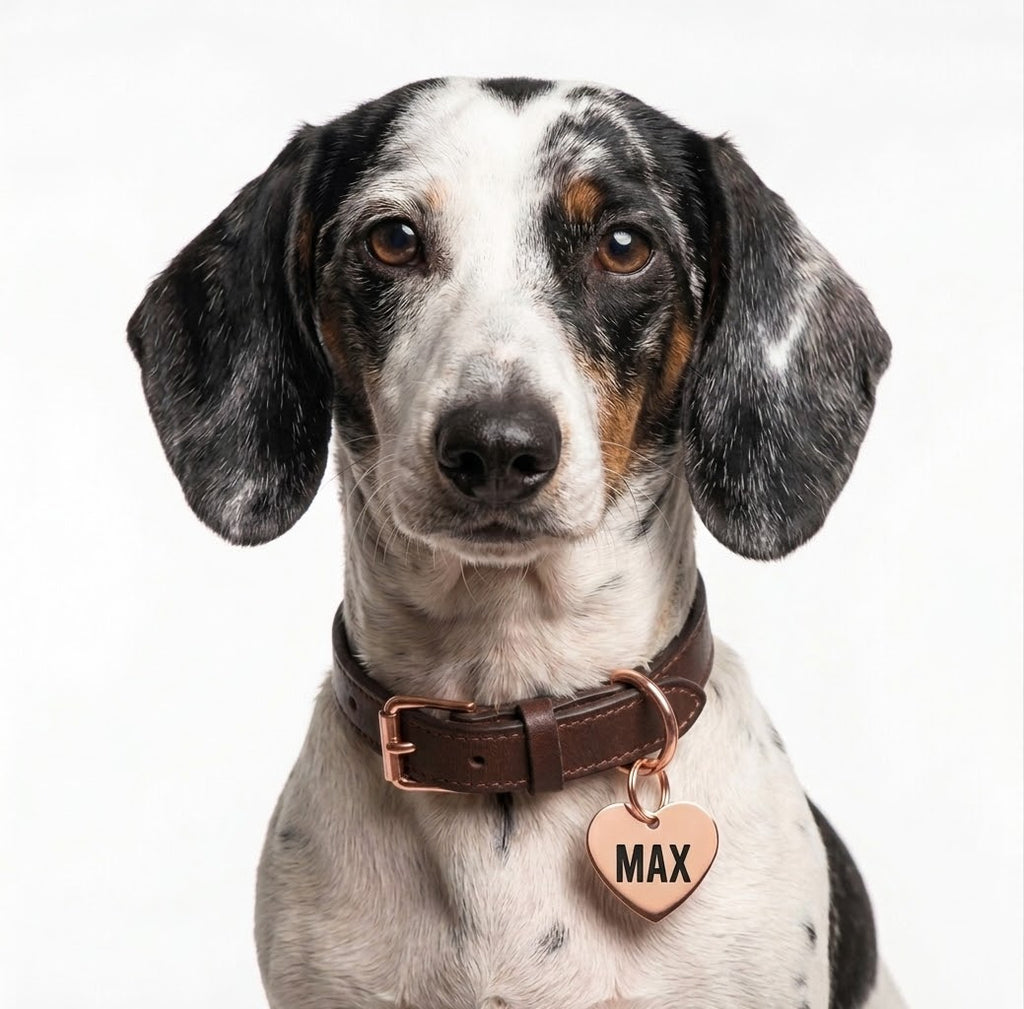 Personalisierte Hundemarke Edelstahl Herz Form 3 Farben