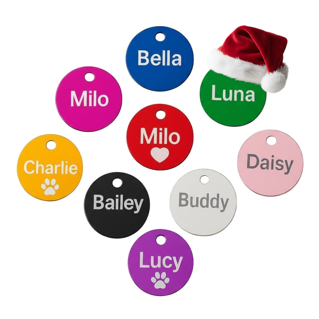 Hundemarke mit Gravur Rund Aluminium